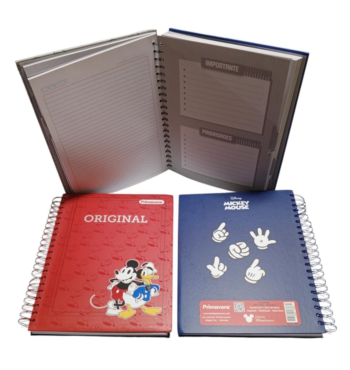 103 CUADERNO ESPIRAL #1 200H PRIMAVERA MICKEY MOUSE PASTA DURA 5 MATERIAS. - Imagen 1