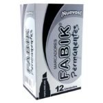 MARCADOR PERMANENTE FABIK PUNTA BISELADA NEGRO.