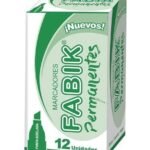MARCADOR PERMANENTE FABIK PUNTA BISELADA VERDE.