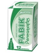 MARCADOR PERMANENTE FABIK PUNTA BISELADA VERDE.