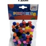 POM PONES DE 1.2 CM COLORES SURTIDO.