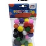 POM PONES DE 2.0 CM COLORES SURTIDO.