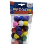 POM PONES DE 2.5 CM COLORES SURTIDO.